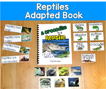 Reptiles Adapted Book with Real Photos | Reptile Attributes | SLP SPED Autism