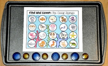 Ocean Find and Cover Activities | No Prep Magnet Center | SLP SPED Autism Summer