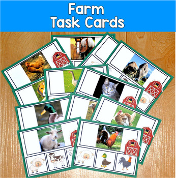 Farm Task Cards | 60 Cards Matching Words & Attributes | SLP SPED Autism PreK