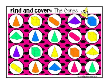 3D Shapes:  Identifying 3D Shapes Find and Cover Activities