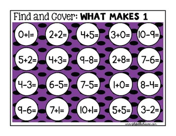 Math Facts:  Math Facts Find and Cover Activities