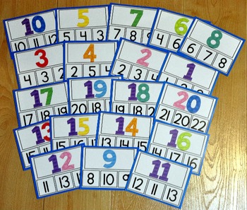 Numbers Task Cards:  Identifying Numbers 1-20