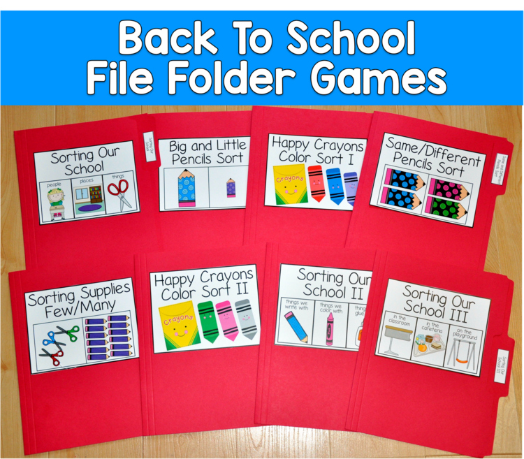 Back to School File Folder Games Mini-Bundle | Sorting | SLP SPED Autism