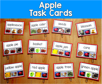 Apple Task Cards | Matching Differentiated Fine Motor | SLP SPED Autism PreK