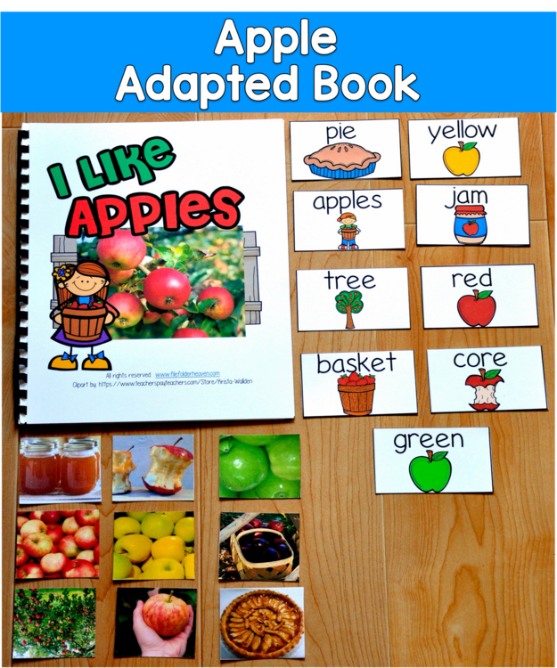 Apple Adapted Book with Real Photos | I Like Apples | SLP SPED Autism