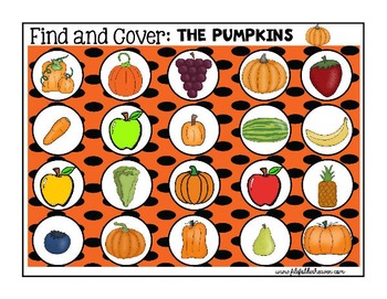 Pumpkin Activities--"Find and Cover"
