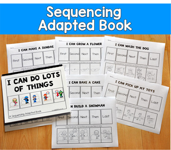 5 Picture Sequencing Adapted Book | Worksheets | Speech Therapy SPED Autism