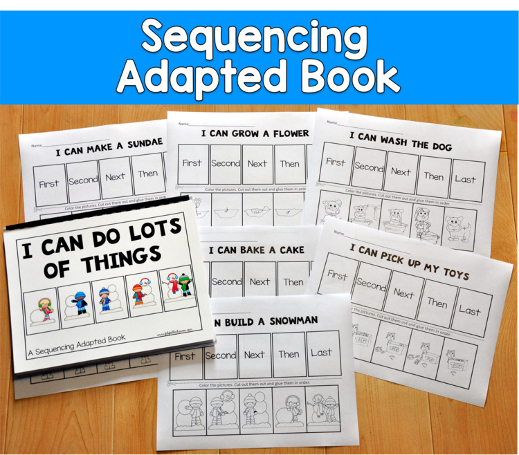 5 Picture Sequencing Adapted Book | Worksheets | Speech Therapy SPED Autism