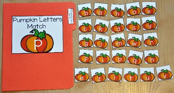 Pumpkins File Folder Game:  "Pumpkins Letter Match"