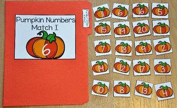 Pumpkins File Folder Game: "Pumpkins Number Match"