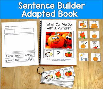 Pumpkin Sentence Building Adapted Book | WH Questions | SLP SPED Autism PreK OT