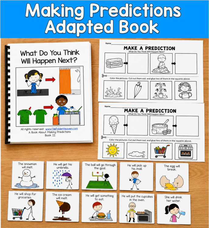 Making Predictions Adapted Book 2 | Inferencing Comprehension | SLP SPED Autism