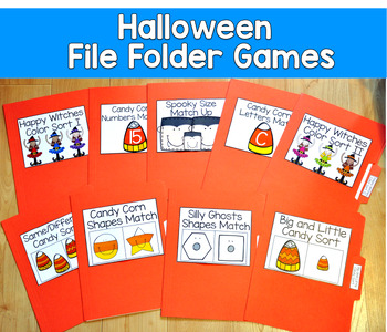 Halloween File Folder Games Mini-Bundle | Matching Sorting | SLP SPED Autism