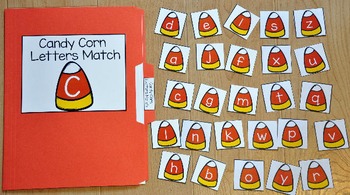 Halloween File Folder Game:  Candy Corn Letters Match