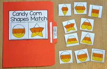 Halloween File Folder Game:  Candy Corn Shapes Match