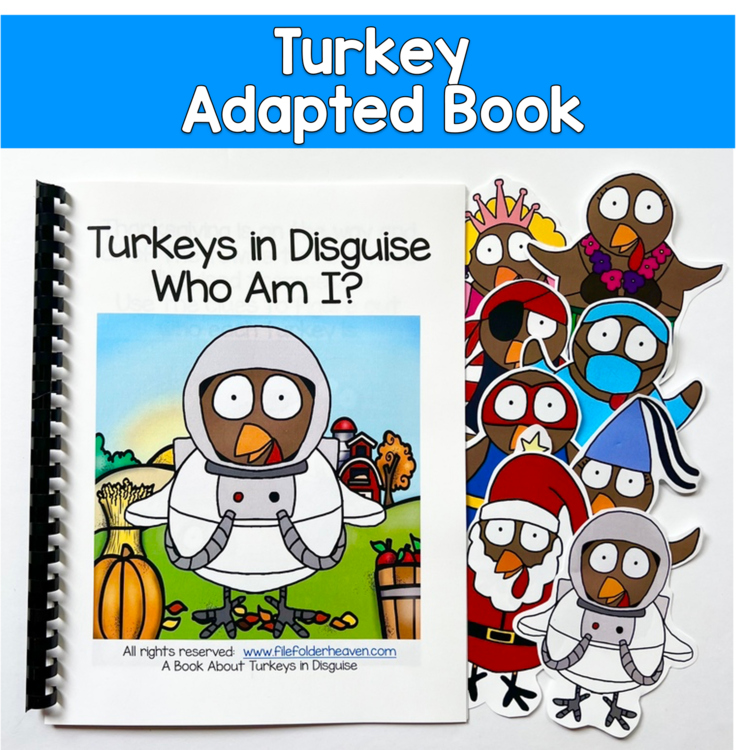 Turkey Adapted Book | Turkeys In Disguise, Who Am I?| Wh Questions Autism SPED