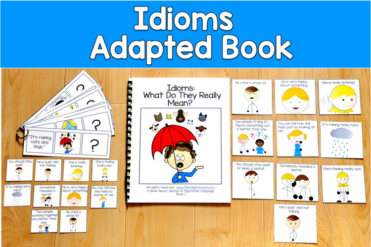Idioms Adapted Book & Flip Strips | Figurative Language | SLP SPED Autism