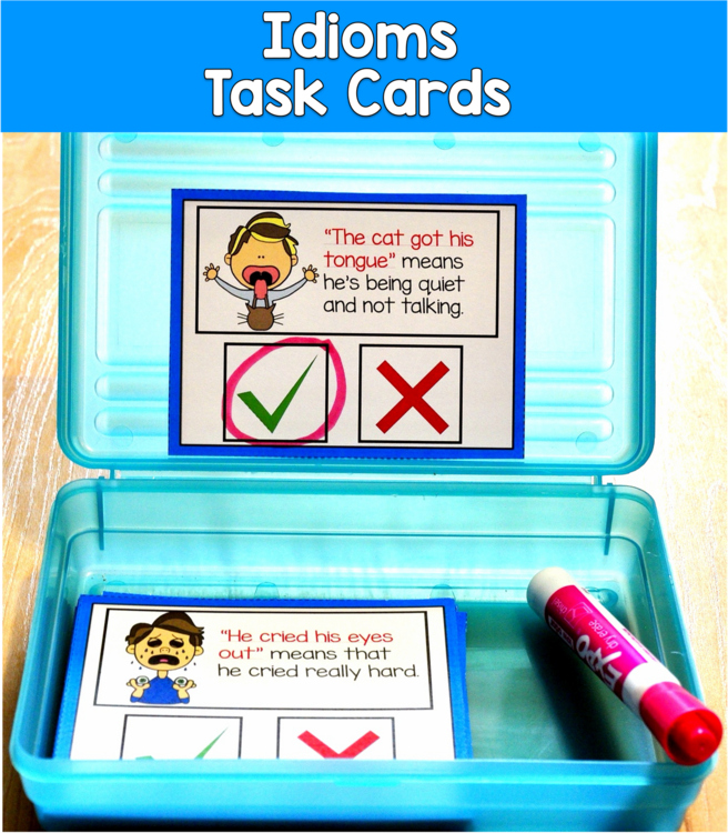 Idioms Task Cards | Figurative Language Correct or Incorrect | SLP SPED Autism