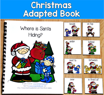Christmas Prepositions Adapted Book | Santa Position Words Colors | SLP SPED