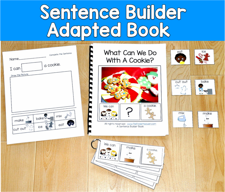 Christmas Cookie Sentence Building Adapted Book | WH Questions | SLP SPED Autism