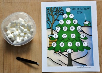 Winter Count and Cover Activity | Number Recognition | Special Ed