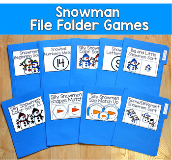Snowman File Folder Games Mini-Bundle | Winter Matching | SLP SPED Autism