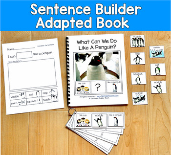 Penguin Sentence Building Adapted Book | WH Questions | SLP SPED Autism PreK OT