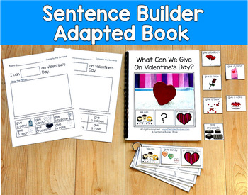 Valentine's Day Sentence Building Adapted Book | WH Questions | SLP SPED Autism