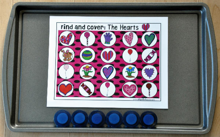 Valentine's Day Activities: "Find and Cover"