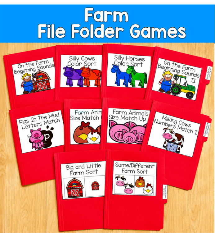 Farm File Folder Games Mini-Bundle | Farm Animals Matching | SLP SPED Autism