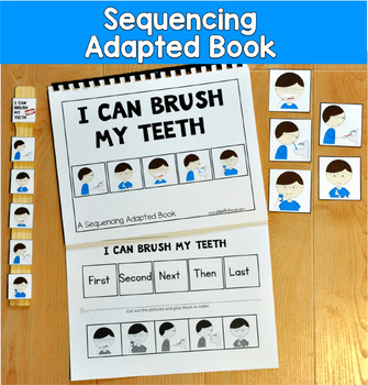 Brushing Teeth Sequencing Adapted Book | Dental Health Life Skills Activity