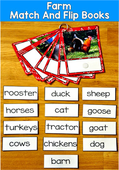Farm Match and Flip Real Photos | 3 Level Differentiated | SLP SPED Autism PreK