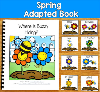 Spring Adapted Book | Prepositions Positional Words Colors | SLP SPED Autism