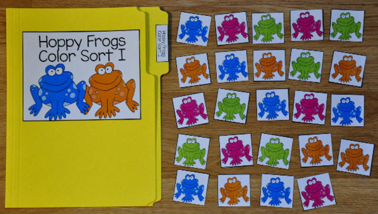 Spring File Folder Game:  Hoppy Frogs Color Sort 2