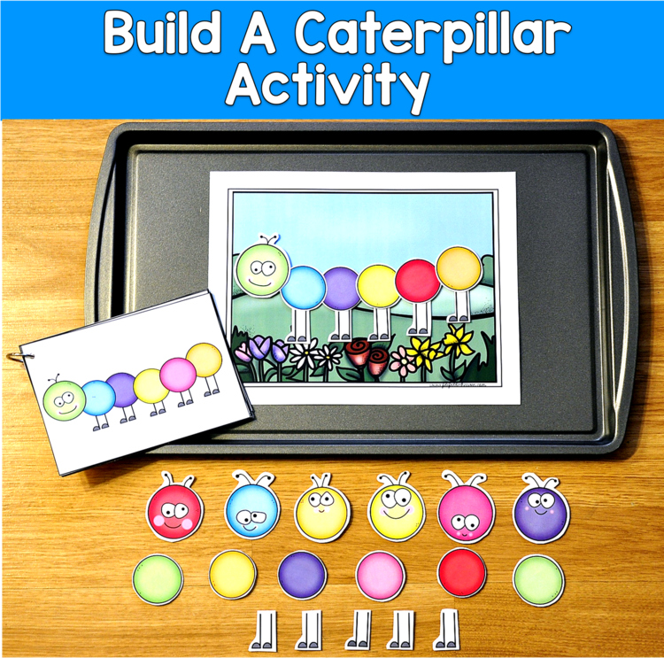 Build a Caterpillar Activities | Spring Cookie Sheet Bug Center | SPED Autism