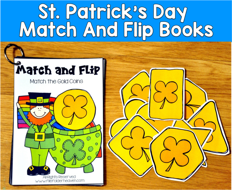 St Patricks Day Match and Flip Books | Spring Easter Eggs Matching | SLP SPED