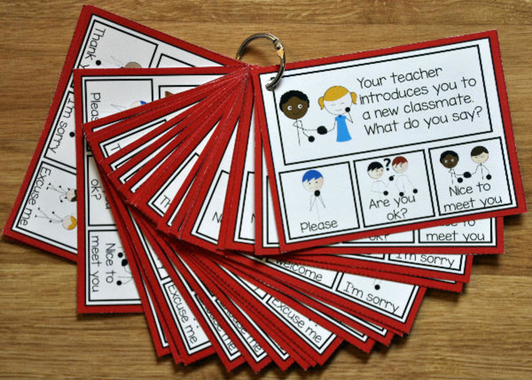 Manners Task Cards:  What Do You Say?