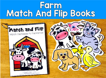 Farm Match and Flip Books | Color Shape Picture Matching | SLP SPED Autism PreK