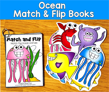 Ocean Match and Flip Books | Color Picture Matching | SLP SPED Autism Summer