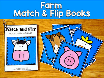 Farm Match & Flip Books | Matching Picture Shape Color | SLP SPED Autism PreK