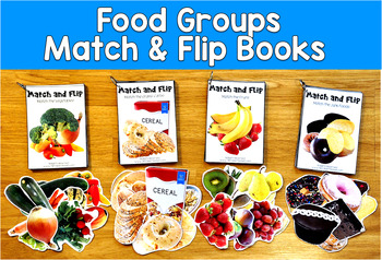 Food Groups Match and Flip Books Real Photos | Nutrition Health | SLP SPED OT