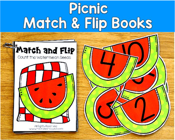 Picnic Match and Flip Books | Summer Color Shape Number Matching | SLP SPED