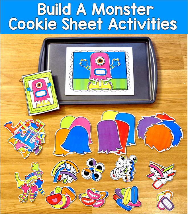 Build a Monster Activities | Halloween Cookie Sheet Center | SLP SPED Autism