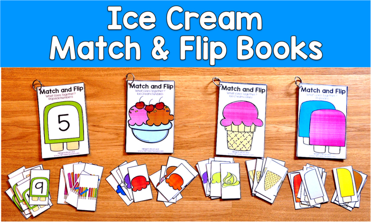 Ice Cream Match and Flip Books | Part to Whole Ten Frames | SLP SPED Autism