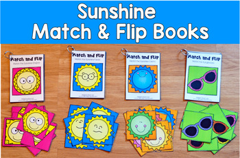 Sunshine Match and Flip Books | Summer Color Shape Emotion | SLP SPED Autism