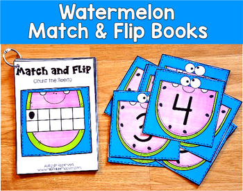 Watermelon Match and Flip Books | Summer Color Shape Number Matching | SLP SPED