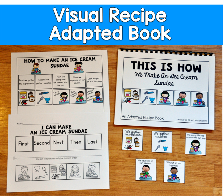Ice Cream Sundae Adapted Book | Visual Recipe Sequencing | SLP SPED Autism