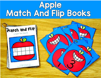 Apple Match and Flip Books | Back to School Color Shape Counting | SLP SPED