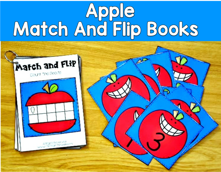 Apple Match and Flip Books | Back to School Color Shape Counting | SLP SPED