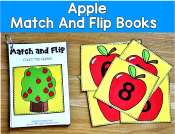 Apple Match and Flip Books Set 2 | Counting Ten Frames Color | SLP SPED Autism
